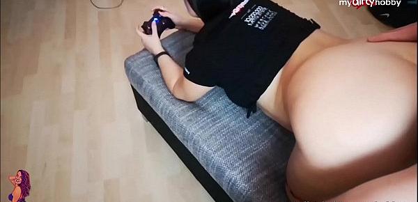  MyDirtyHobby - Chubby teen fucked and facialized while playing video games